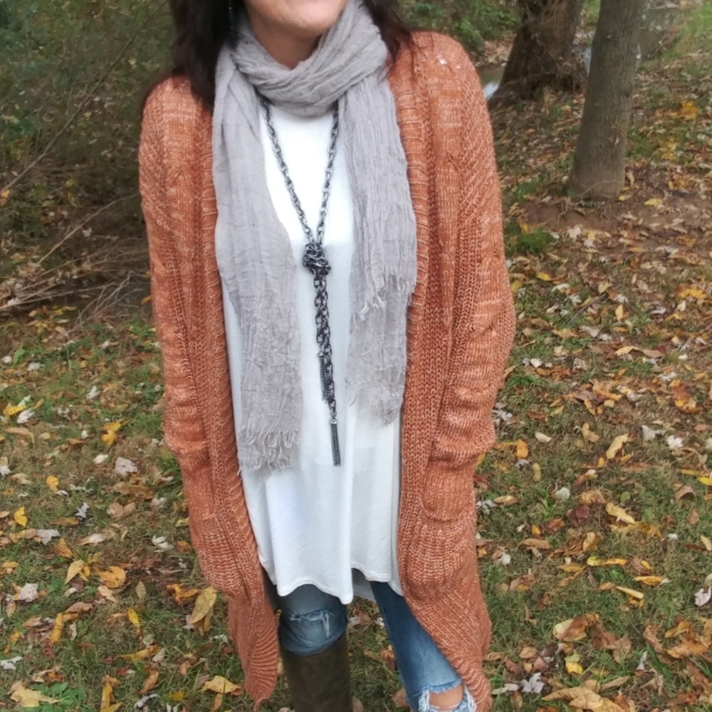 Agnes & Dora Dreamy Duster Long Sweater Spice
